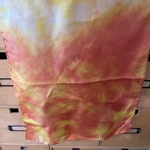 54-inch Silk Scarf - Sunny Orange+Yellow 'Tie Dye'